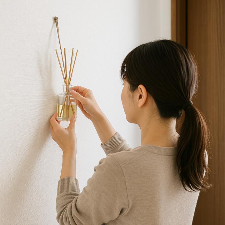 玄関にディフューザーの置き場所がないときは壁に掛けたり吊るす工夫をしよう